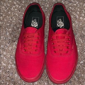 Red Lowtop Vans